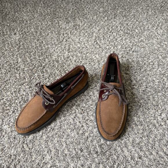 Sperry Top Sider Authentic Original Gold Cup Boat Shoes Brown Leather Men's 9 - Picture 1 of 11